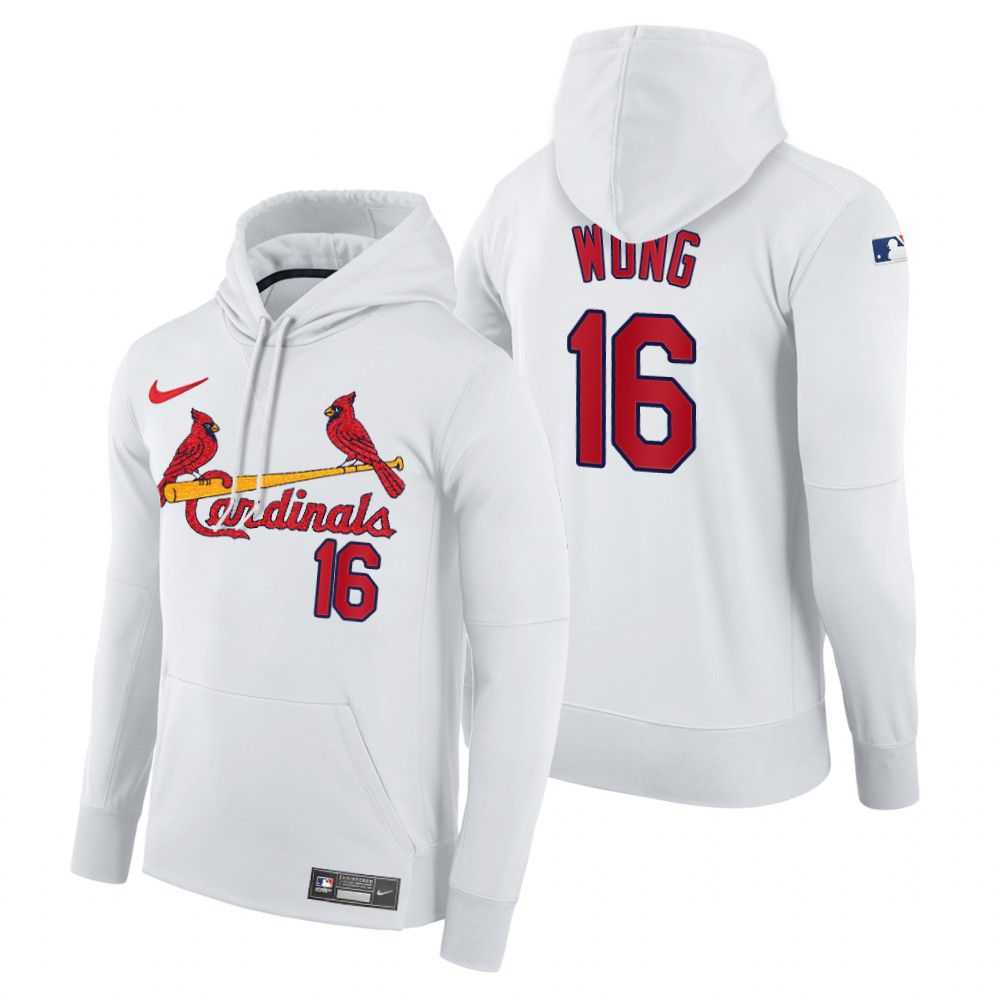 Men St.Louis Cardinals 16 Wong white home hoodie 2021 MLB Nike Jerseys